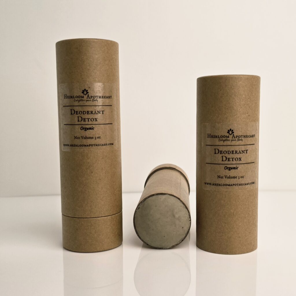 20260311 160603 Current image: 2 standing Brown Kraft paper tube containers of deoderant